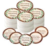 100 Pcs Eucalyptus Morning Meeting Chips Rustic Wood Question Idea Cards for Student Teacher Conversation Starter Cards for Classroom Supplies Icebreaker Activity Improve Communication Listening Skill