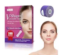 100 PCS Face Lift Tape Invisible, Face Tape Lift Waterproof, Facelift Tape Instant Tightening Sticker for Double Chin Sagging Wrinkle,With 1 Volume Sports Patch