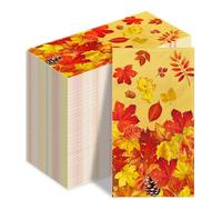100 PCS Fall Leaves Guest Napkin Watercolor Autumn Disposable Paper Napkin Rustic Dinner Hand Napkin for Thanksgiving Harvest Bathroom Kitchen Home Decoration