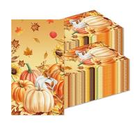 100 Pcs Fall Paper Napkins Disposable Autumn Maple Leaf Pumpkin Guest Dinner Napkins Bathroom Decorative Paper Hand Towels Decorative For Party Birthday,4.3 X 7.9 Inch (fall)