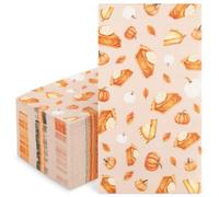 100 Pcs Fall Pumpkin Paper Napkins Pumpkin Pie Disposable Thanksgiving Dinner Napkins Autumn Leaves Guest Towels for Harvest Party Friends Gathering Baby Shower Table Decor