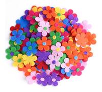 100 Pcs Felt Flowers Fabric Flower Embellishments, Assorted Color Felt Patch Sewing Applique Flower Embellishments Felts Flowers, Fabric Floral Decoration Suitable for Easter, Weddings, DIY Crafts