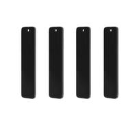 100 PCS Flat Rectangular Stainless Steel Pet Tag Customizable with Engraving Cat Dog Label Pet Collar Accessory,Black,40x10x1.5MM