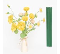 100 Pcs Floral Wire Stems, Green Florist Wire Floristry Wires, Floral Rod Flora Wires Stick Stem Plastic Flora Stem for Artificial Flower Making, Handicrafts, Flowers Decoration(2mm x 20cm)