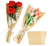 100 Pcs Flower Bags for Bouquets,Bouquet Wrapping Paper,Kraft Paper Flower Sleeves for Bouquets,Flower Bags for Birthday Wedding Graduation Gift, Florist Wrap Supplies,45.2*24cm/17.8*9.4inch