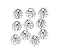 100 PCS Flower Bead Caps Filigree Basket Bead End Hollow Flower End Caps for Jewelry Making Antique 7mm Silver, Decoraciones al aire Libre