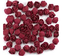 100 Pcs Foam Artificial Roses Artificial Flowers Burgundy Roses Mini Fake Roses Mini Artificial roses Fake Rose Heads Wedding Artificial Floral for DIY Bouquets Party Baby Shower Home Decorations