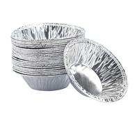 100 Pcs Foil Baking Trays & Cases, Mini Muffin, Bun, Pie & Egg Tart Dishes, Small Aluminium Mold Cups for Cakes, Pastries & Homemade Bakes