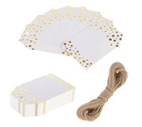 100 Pcs Foil Gold Dots Gift Tags With String - Blank Paper Tags for Presents, Personalized for Wedding, Birthday, Thanksgiving, Christmas, Halloween, Valentine's Day