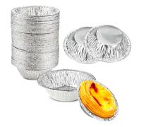100 Pcs Foil Trays - Tart, Muffin, Bun, and Egg Tart Cases - FoilPie Dishes Individual Pie Dishes Pie Tin Small Pies DishesFoil Pies Cases Perfect for Baking and Cooking Pastries, Cakes, and More