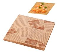 100 PCS Food Grade Wrap Paper Baking Greaseproof Sheets, Old Newspaper Printing Style, for Bread, Sandwich, Burger, Fries, and Food Gift Wrapping