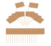 100 Pcs Food Labels - Writable Food Flags for Buffets, Cupcake Toppers, and Cheese Labels (3.5 x 2.5cm) for Parties, Baby Showers, and Fruit Salad Cocktail Sticks
