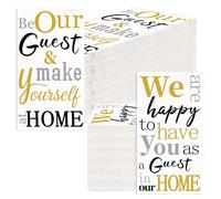 100 Pcs Friends & Family Home Range Paper Napkins 3 Ply Welcome Guest Disposable Absorbent Hand Towels Soft Dinner Paper Napkins for Bathroom Home Kitchen Wedding Holiday Baby Bridal Shower