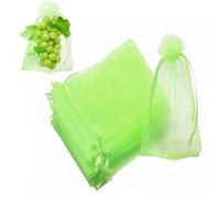 100 Pcs Fruit Protection Bags, Grape Netting Bags with Drawstring, Garden Fruit Cover Mesh Bag to Protect Plants from Birds, Fruit Cover Net Bags for Protecting Fruit Plant Veggies Flower (17 * 23cm)