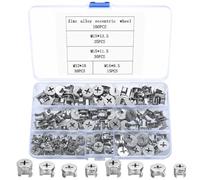 100 Pcs Furniture Connector Cam Lock Nuts, Fixing Screws, Connecter Fittings, Eccentric Cam for Drawer Dresser Cabinet Wardrobe Panel Locking Connecting Nuts