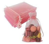 100 Pcs Gift Organza Bags with Drawstring 5x7 Inche Blush Pink for Baby Shower,Christmas,Party Favors,Birthday,Wedding,Bridal Shower,Candy Bar Sheer Fabric Clear Mesh Sachet for Men Jewelry,Candy