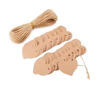 100 pcs Gift Tags Love Tags Kraft Paper Hanging Ornament Gift Tags Parcel Tags Luggage Label String Pendant Decal, Brown
