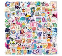 100 Pcs Girls' Mental Health Stickers for Guitar,Water Bottles,Phone,Skateboard,Luggage,Nordic Style Stickers Waterproof Vinyl,Graffiti Decorate for Teens Girls Children Motivate Gift