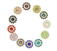 100 Pcs Glass Flower Claw Cups, Colorful Crystal Glass Buttons for DIY Clothing Decorations, Flower Style, Bright Colors, Wide Application, Sewing On Rhinestones Embellishments