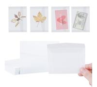 100 Pcs Glassine Envelopes, 7x10cm / 3.9 x 2.7 Inches Clear for Seeds, Coin Collecting, Lottery Ticket, Stamp Card - White Translucent Paper Holder With Mini Window