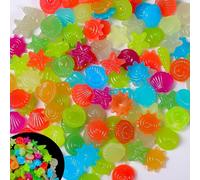 100 Pcs Glow in The Dark Rocks, Mixed Color Aquarium Glow Stones Rocks Luminous Pebbles Outdoor Decorations Stones Pebbles Glowing Stone for Fish Tank Aquarium Bonsai Yard Decor