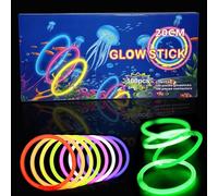 100 Pcs Glow Sticks,20cm Glowsticks Party Packs for Birthday Concert Glowsticks Bracelet,12 hour Non Stop Glow in the Dark Glow Neon Necklaces,Neon Glow Stick Pack for Christmas Halloween Glow Party