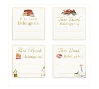 100 Pcs Gold Foil Floral Design Book Plates and Library Labels - 2 Inch This Book Belongs to Gold Name Stickers Students OrganizationTags for Classroom Management School and Teacher Supplies