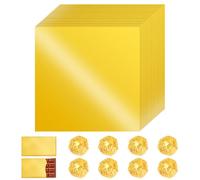 100 pcs Gold Foil Sweet Wrappers, Gold Chocolate Bar Wrappers Paper 20 x 20 cm Chocolate Wrappers for Bars, Food Grade Chocolate Foil Wrappers for Homemade Sweets, Chocolate Bars, Cupcakes