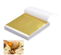 100 PCS Gold Leaf Sheets, 8.5x8 Cm Imitation Gold Foil Sheets for Indoor and Outdoor Decoration, Painting, Crafts, Manicure, Mobile Phone Case Decoration, Etc - Not Pure Gold, Not Edible