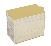 100 PCS Gold Paper Cupcake Tray Mousse Cake Boards Dessert Displays Rectangle Cardboard Cake Stands for Wedding Birthday Party Decorations Golden Color L S Size Optional (small rectangle)