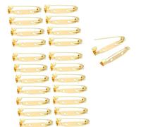 100 PCS Golden Brooch Pins 25mm with Back Bar Fastener and Secure Clasp - Badge Backs for DIY Jewelry Making and Crafts