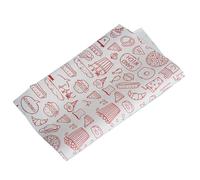 100 PCS Greaseproof Paper Sheets, 38x28CM Sandwich Papers Wrap, Burger Wrapping Sheet, Non-Stick BBQ Food Basket Liners, Deli Wrappers for Bread, Cheese, Butter, Toasts and Burrito(Red Bread Pattern)