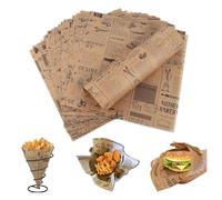 100 Pcs Greaseproof Paper Sheets, Food Burger Paper Wrapping Sheets Baking Waterproof Food Burger for Bread Sandwich Chip and Cakes