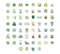100 PCS Green Earth Sticker Pack, Small Size Nature Plant, Creative Stickers for Laptop, Skateboard, Water Bottle, Mobile Phone (Green)