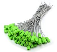 100 Pcs Green Pull-Tie Steel Security Cable Wire Seals Securing Strap Numbered Anti-Tamper Security Tags