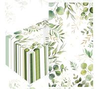 100 Pcs Greenery Paper Napkins Eucalyptus Paper Napkins Disposable Hand Towels for Bathroom Green Papers Guest Towels Decorative Dinner napkins for Bridal Baby Shower Wedding Birthday Spring Party