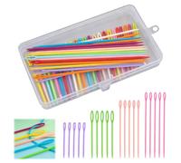 100 pcs GZLANYA darning Needles for Wool Set, Plastic Hand Sewing Needles Including Four Sizes of 5.5cm, 7cm, 9cm, and 15cm, for Various DIY Crafts, Knitting & Cross Stitch，Comes with a Storage Box