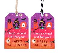 100 Pcs Halloween Tag with String for Gift Bags You've Been Booed Gifts Thank You Tags for Boo Basket Stuffers Baby Shower Favors Ghost Candy Tags Halloween Party Supplies Basket