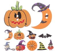 100 Pcs Halloween Wooden Buttons,2-Hole Sewing Buttons with Pumpkin Bat Shaped for Sewing Crafting Halloween Decoration