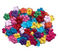 100 Pcs Handmade Mulberry Paper Patch Gardenia Jasmine Flowers 30x30mm Mulberry Paper Flower Scrapbooking Wedding DIY Craft Supplies Card (10 Colors)
