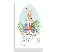 100 Pcs Happy Easter Gift Tags,Easter Bunny Paper from Name Gift Tags Labels for Friends Gift Wrapping Party Decoration