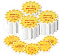 100 Pcs Happy Sun Morning Meeting Chips Sunshine Question Idea Cards for Teachers Students Conversation Starter Cards for Classroom Supplies Icebreaker Activity Improve Communication Listening Skills