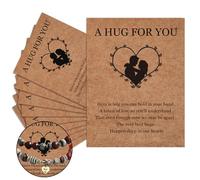 100 Pcs Heart Pocket Hug Gift Card Blank Cardstock Keepsake Valentine's Day Gifts Pocket Hug Greeting Card Social Gift Made With Love Exchange Bracelet Packaging Card of Jewelry Display (brown)