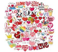 100 Pcs Heart Stickers, Waterproof Vinyl Love Stickers for Valentine‘s Day, Wedding - Perfect for Laptop, Luggage, Scrapbook, Gift & Letter Decoration