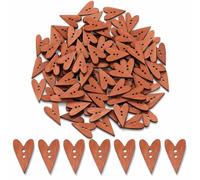 100 Pcs Heart Wooden Buttons, Vintage Decorative Sewing Button Tiny Heart Buttons with 2 Holes for Arts Projects Sewing Clothing Decoration
