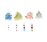 100 Pcs Heat Shrink Solder Ring Connectors Waterproof 2:1 Ratio With Colored Sleeves For Automotive Marine And Electronics Wiring