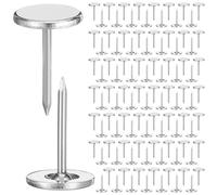 100 Pcs Heavy Duty Drawing Pins, 7/16 Inch Flat Head Thumb Tacks, Decorative Extra Long Push Pins for Office Home Furniture Upholstery Carpets Wood Surfaces(Antique brass)