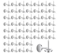 100 Pcs Heavy Duty Thumb Tacks 0.43" x 0.67" Long Thumb Tacks Flat Head Silver Push Pins Multipurpose Upholstery Nails Decorative Wall Pins Nails for Furniture, Office, DIY Crafts