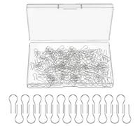 100 PCS High Temperature Nichrome Wire Jump Rings, R Shaped Nichrome Hanger Hooks for Ceramic Ornaments Nichromes Hooks, Nichromes Wire for Hobbyists DIY Pendant Ceramic Ornaments Fusing in Glass