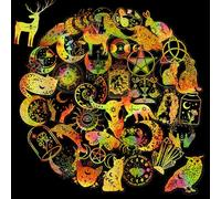 100 PCS Holographic Stickers for Scrapbooking, Waterproof Witchy Stickers for Journal, Laptop, Water Bottle, Transparent Decals for Adults DIY Crafts (Gold)